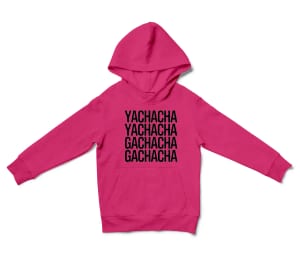 Yachacha Yachacha, Gachacha Gachacha - Black Unisex Youth Hoodie in Heliconia Color